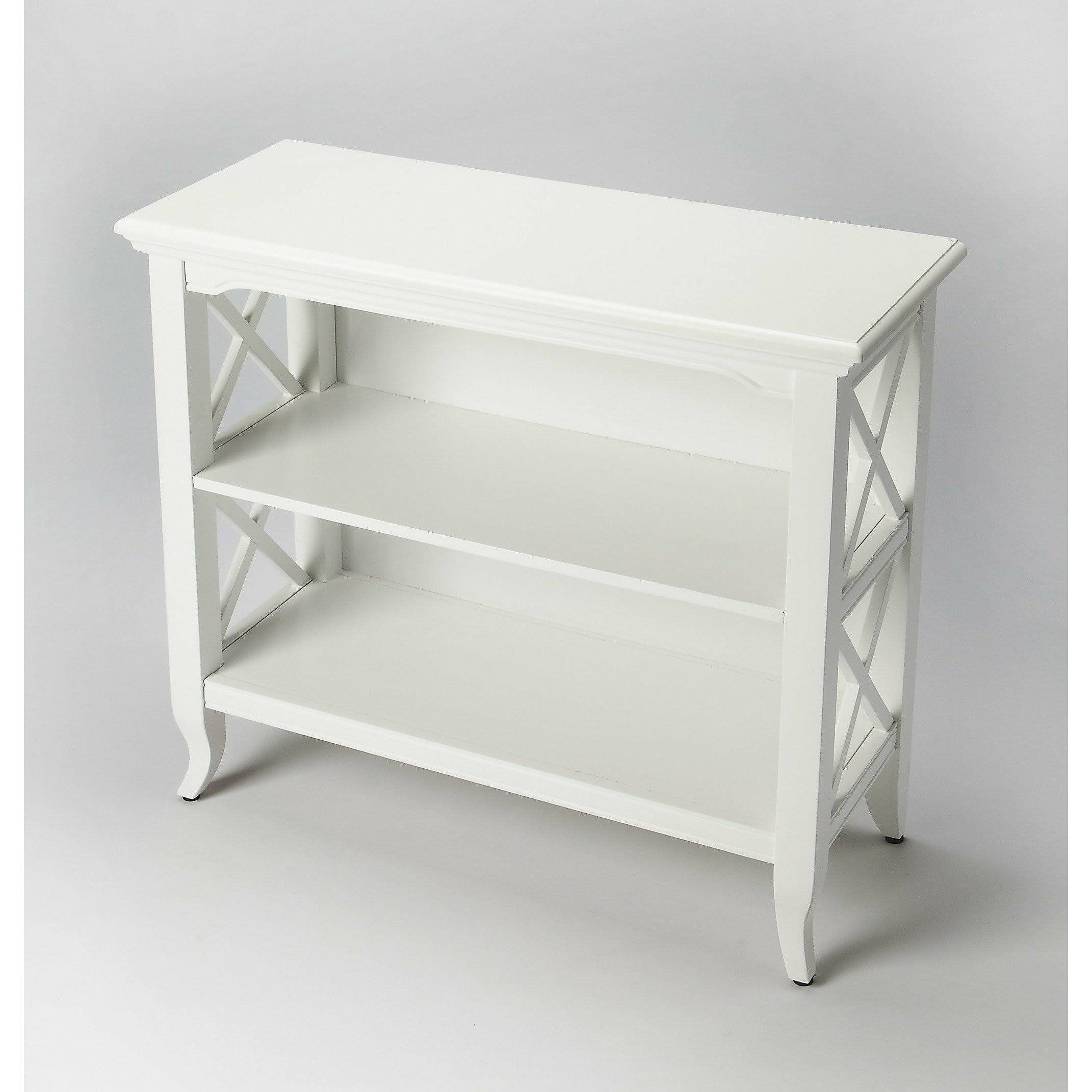 Newport Glossy White Low Bookcase (389557)
