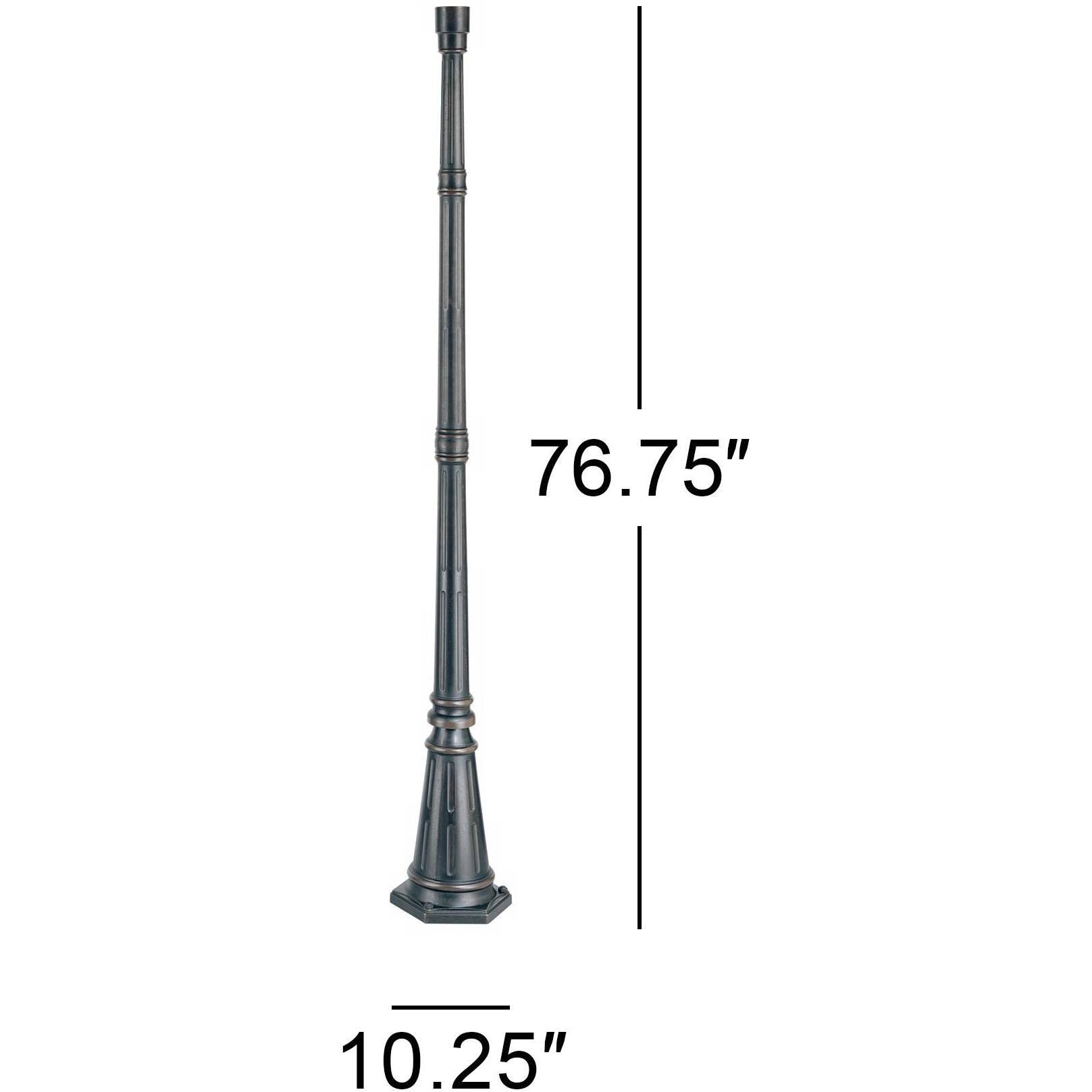 John Timberland Traditional Post Light Pole and Cap Base Classic Bronze 76 3/4x22 for Post Garden Yard