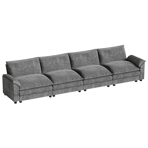 Homall 119" Modular Sectional Sofa, L Shaped Sofa Couch with Reversible Ottoman, DIY Combination Chenille Deep 3-Seat Cloud Couch for Living Room
