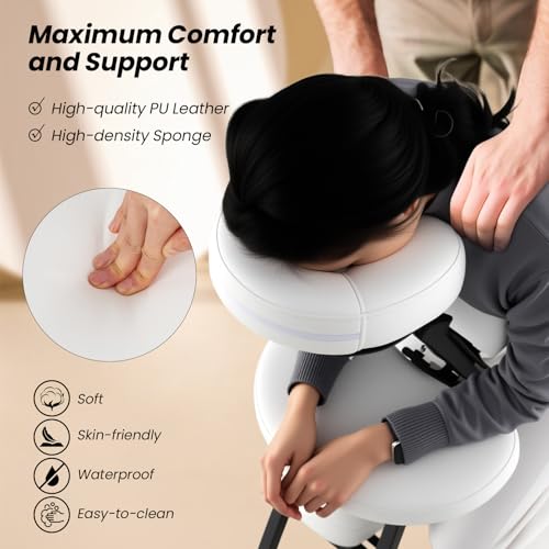 Giantex Portable Light Weight Massage Chair Travel Massage Tattoo Spa Chair w/Carrying Bag (White)