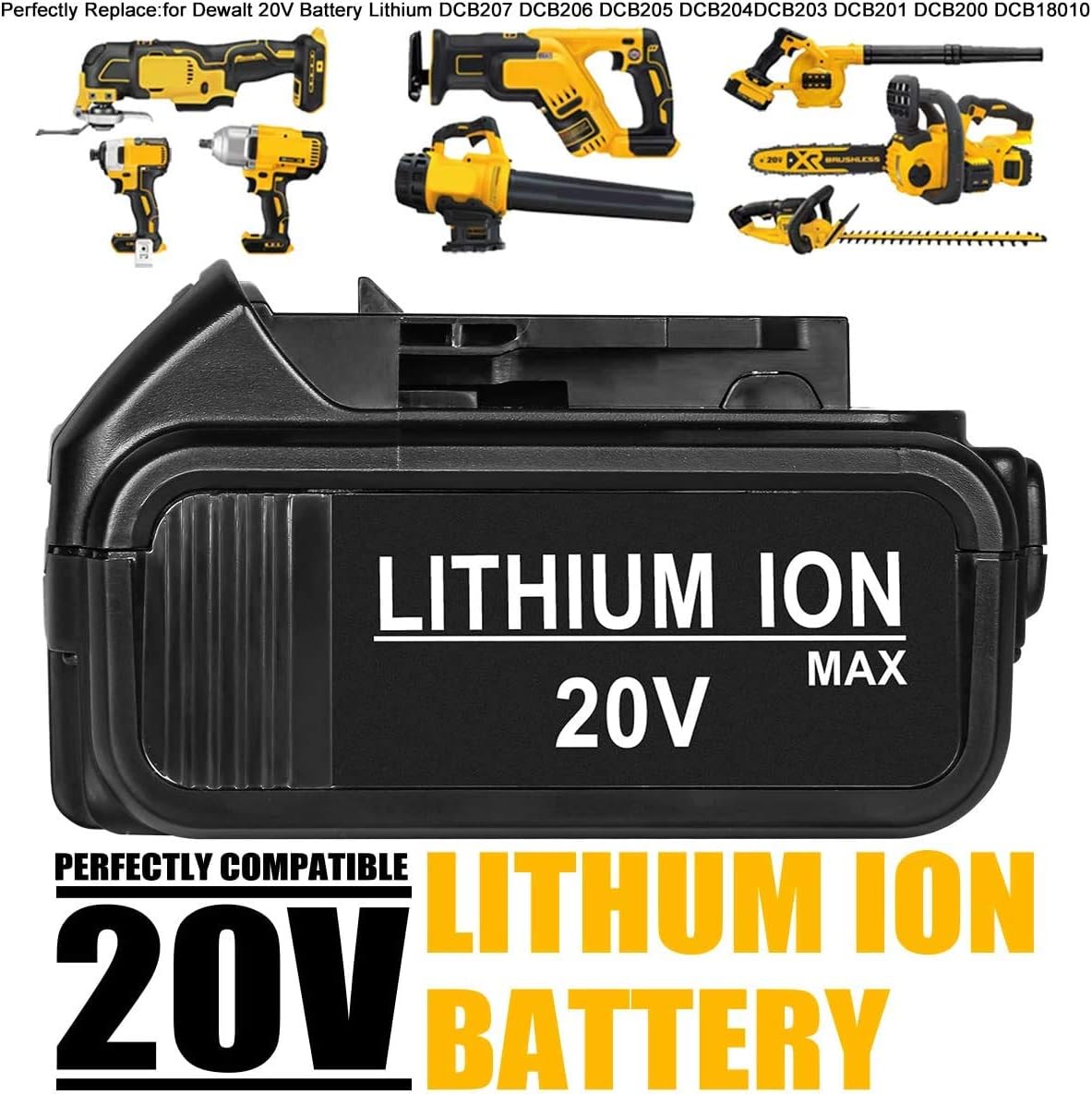 Powilling 5.0Ah 2Pack Replacement Battery for Dewalt 20V Max Battery XR DCB205 DCB204 DCB206 DCB205-2 DCB200-2 DCB180 DCD985B DCB200 Include Dewalt
