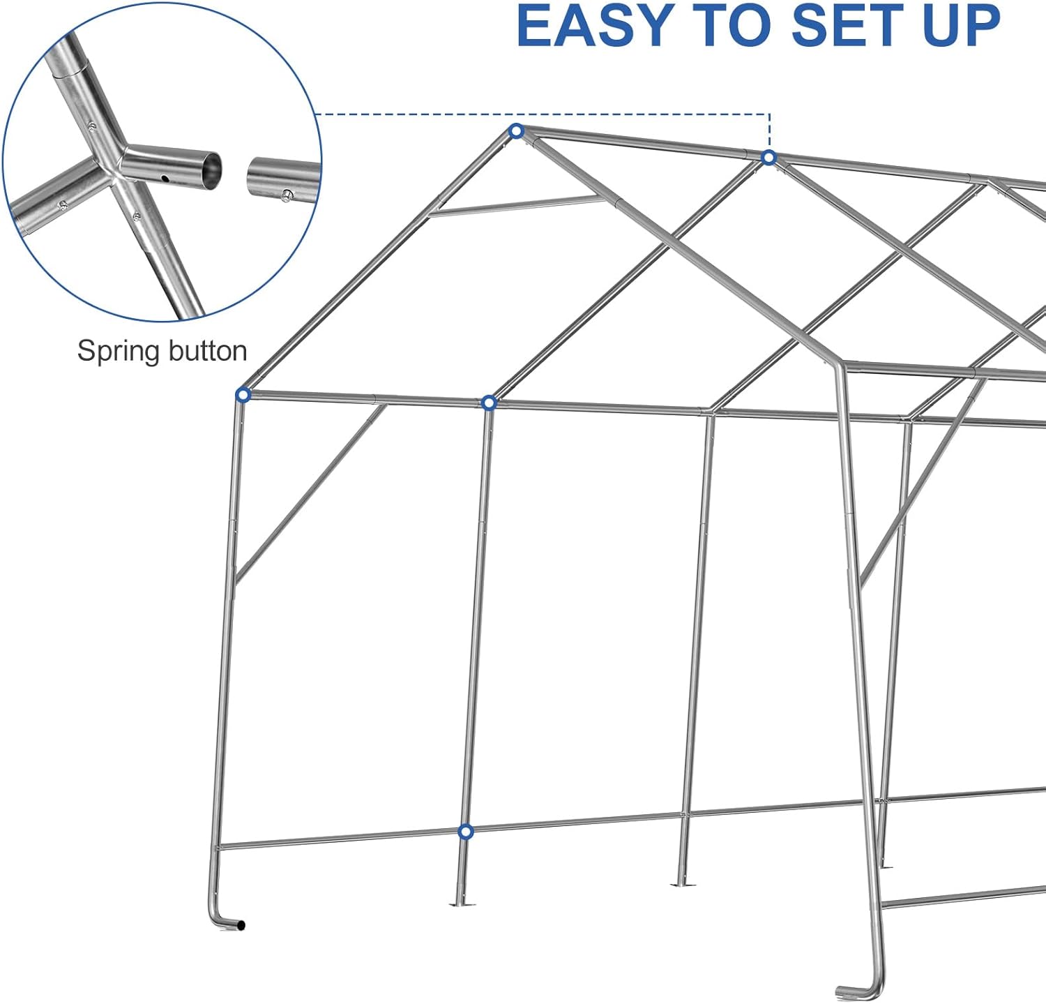 12x20ft Heavy Duty Carport, Car Port With All-Steel Metal Frame,Portable Garage For Automobile,Truck,Boat,Outdoor Storage Shelter