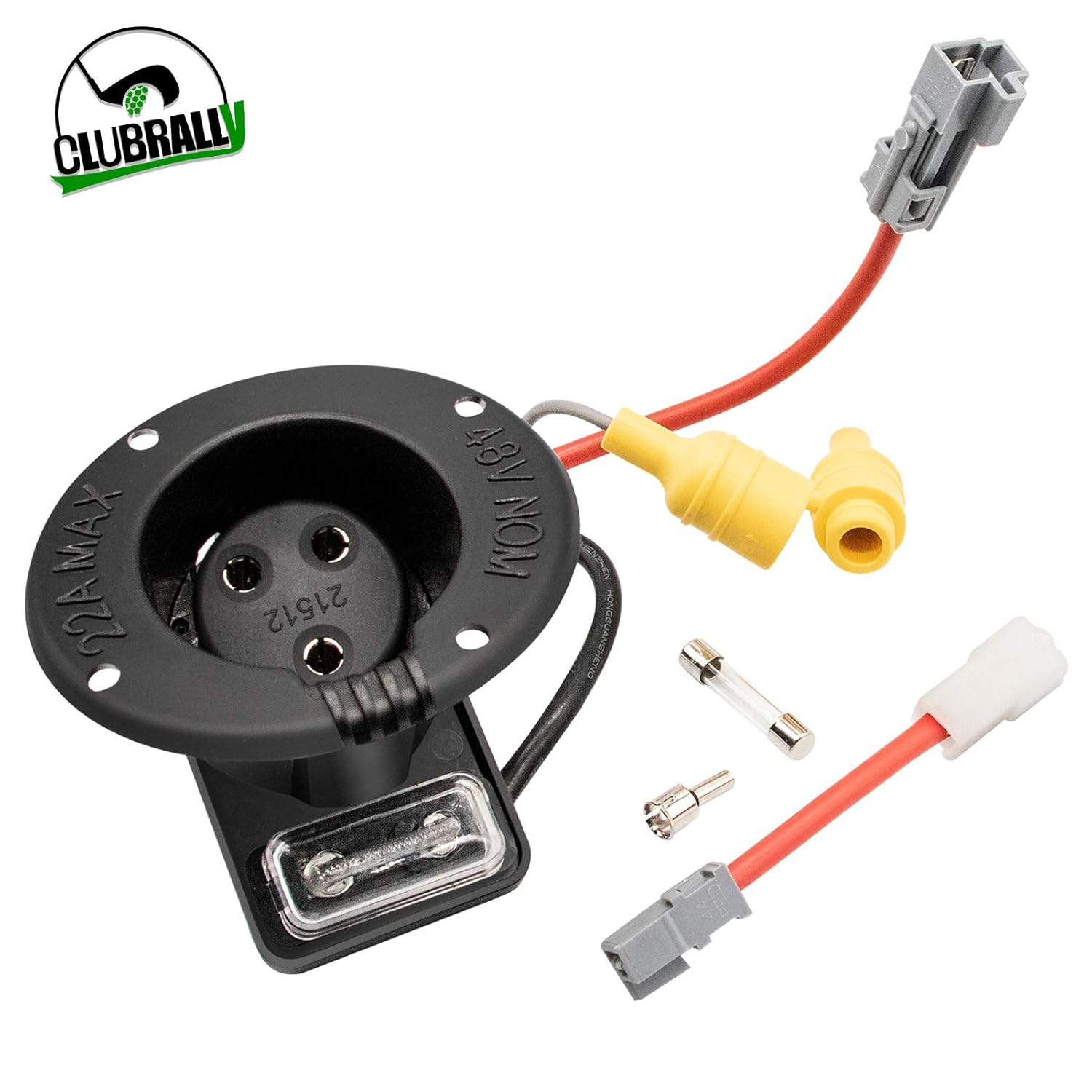 CLUBRALLY Club Car Charger Receptacle and Fuse Assembly Kit 102848701/102848702
