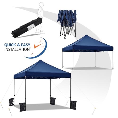 Yaheetech Heavy Duty Pop Up Canopy Tent, 10x20 Commercial Instant Shelter Tent for Wedding, Parties, Adjustable Outdoor Canopy with Wheeled Carry Bag