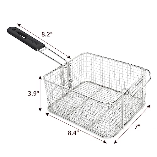 Wrilibo Electric Deep Fryer w/Basket & Lid, Stainless Steel Commercial Deep Fryer Countertop Deep Fryer w/Temperature Control