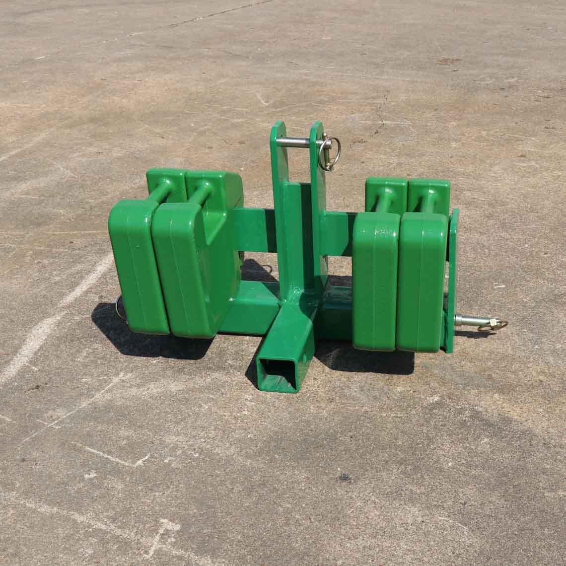 Titan Attachments Tractor Drawbar with Suitcase Weight Brackets Green 2 Receiver Cat 0