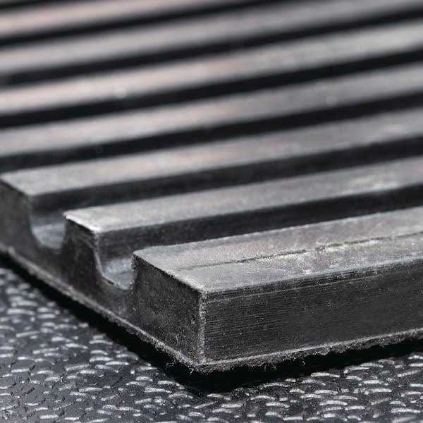 Black 42 in. x 72 in. Rubber All-Purpose Commercial Floor Mat - Sports Supplies Online Store