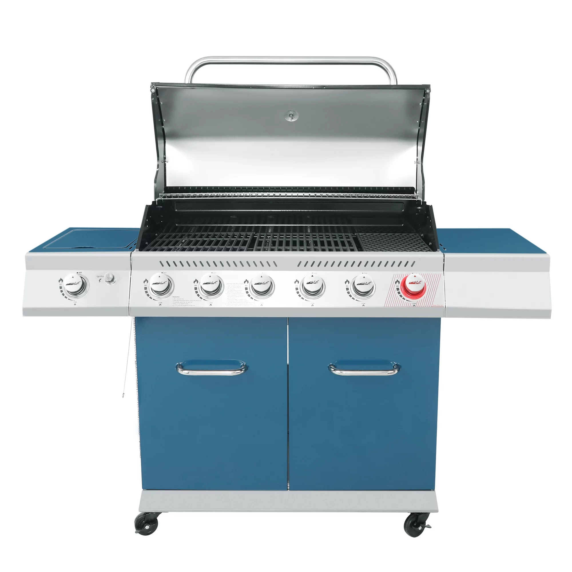 Royal Gourmet GA6402B 6-Burner BBQ Gas Grill with Sear Burner and Side Burner, 74,000 BTU - Radiant Selections