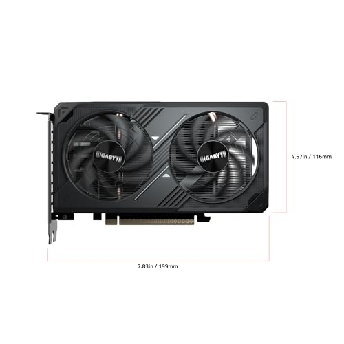 GIGABYTE GeForce RTX 5050 WINDFORCE OC 8G Graphics Card, 8GB 128-bit GDDR6, PCIe 5.0, WINDFORCE Cooling System, GV-N5050WF2OC-8GD Video Card