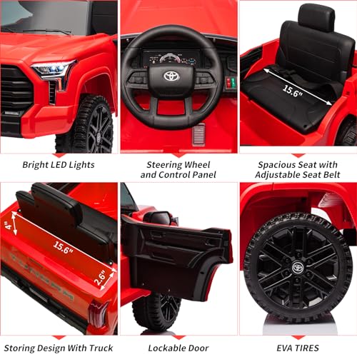 IDEALHOUSE Electric Car for Kids, 12v Ride on Truck Car, Ride-on Toys for Boys/Girls, Off-Road Kids Pickup Car with Remote Control, Spring Suspension
