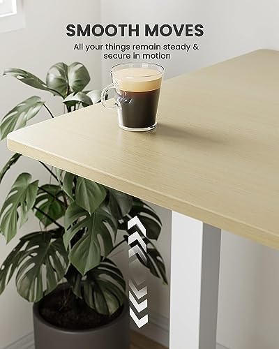 ErGear Height Adjustable Electric Standing Desk, 48 x 24 Inches Sit Stand up Desk, Memory Computer Home Office Desk with Two-Piece Desktop (Walnut)