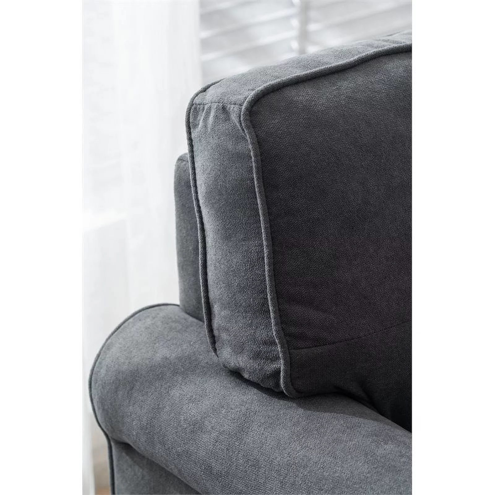 Pemberly Row Modern Linen Fabric Indoor Chaise Lounge in Gray