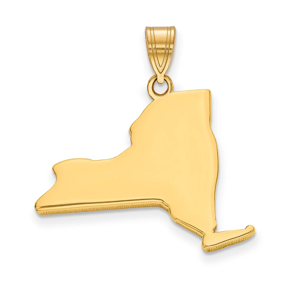 14k Yellow Gold 14KY New York State Pendant Charm