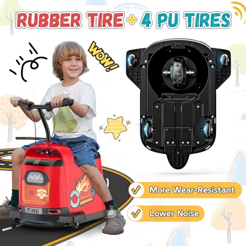 ANPABO 24V Kids Riding Toys for 3-12, 180W Quiet Brushless Motor, Max 5Mph, Ride On Toys w/Stepless Throttle, Safety Speed Limit