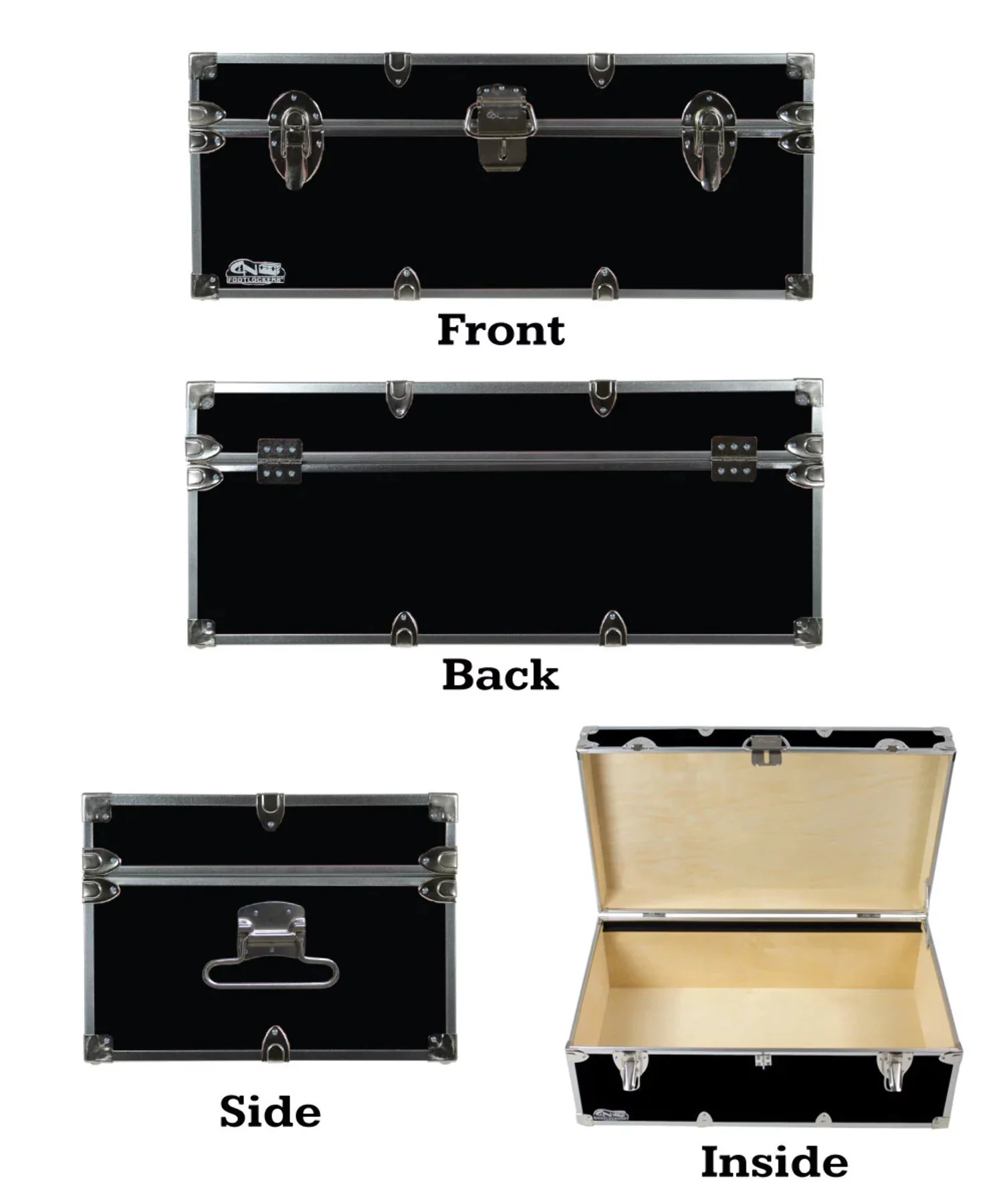 Happy Camper Steel Footlocker Trunk 32x18x13.5"