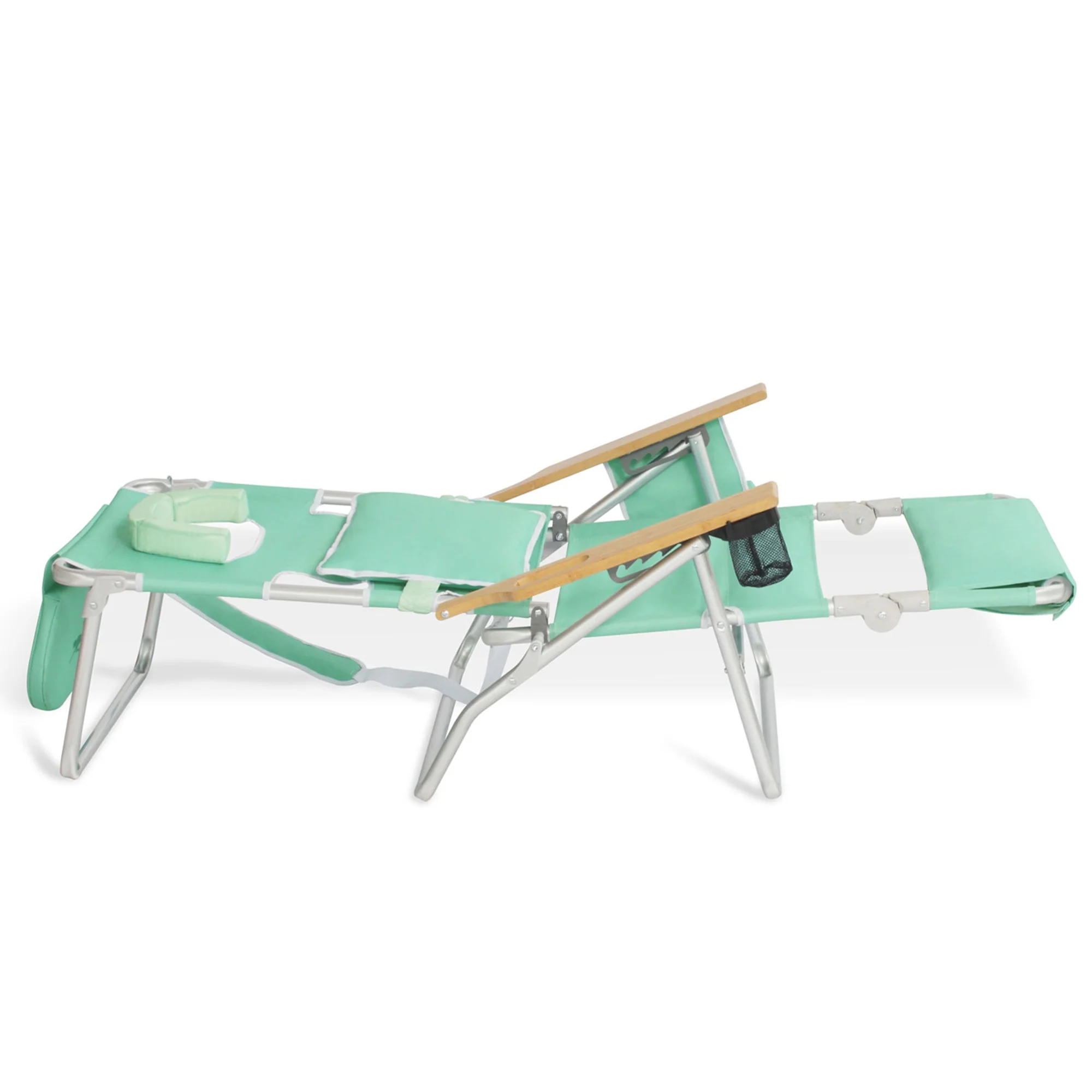 Ostrich Deluxe Padded 3-N-1 Outdoor Folding Beach Chair, Teal (2 Pack)
