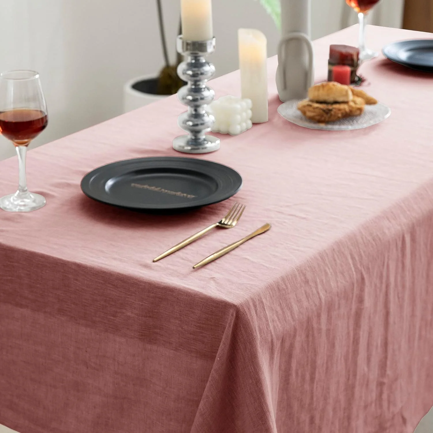 100% Pure Linen Rectangle Tablecloths 60x120Inches for Dining,Buffet Parties,Picnic,Events,Weddings and Restaurants,Decorative Halloween