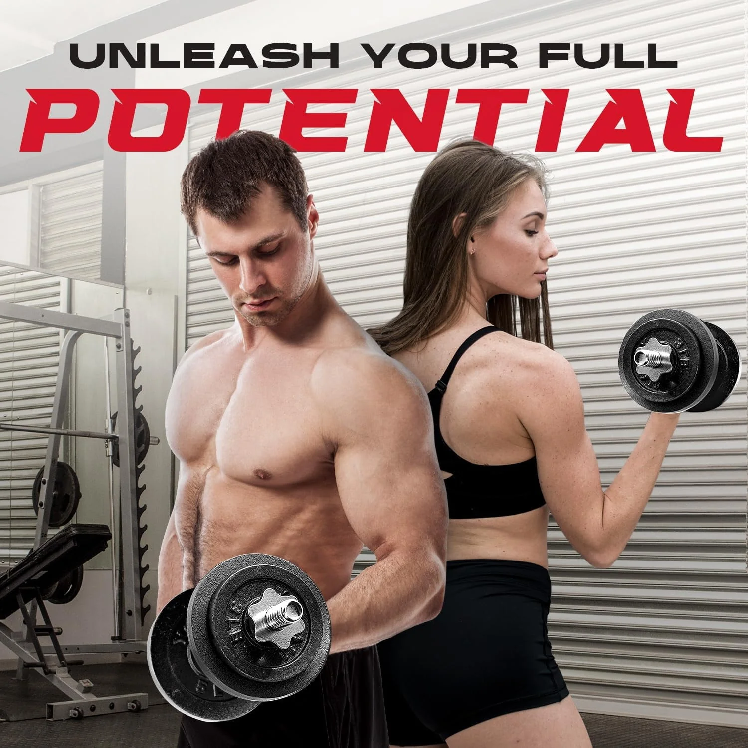 Yes4All 50 lbs Adjustable Dumbbell Weight Set For Home Gym, Cast Iron Dumbbell, Pair