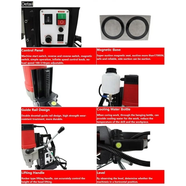 Portable Multi-functional Tapping integrated type Magnetic Drill Base Twist Drilling Machine 1400W