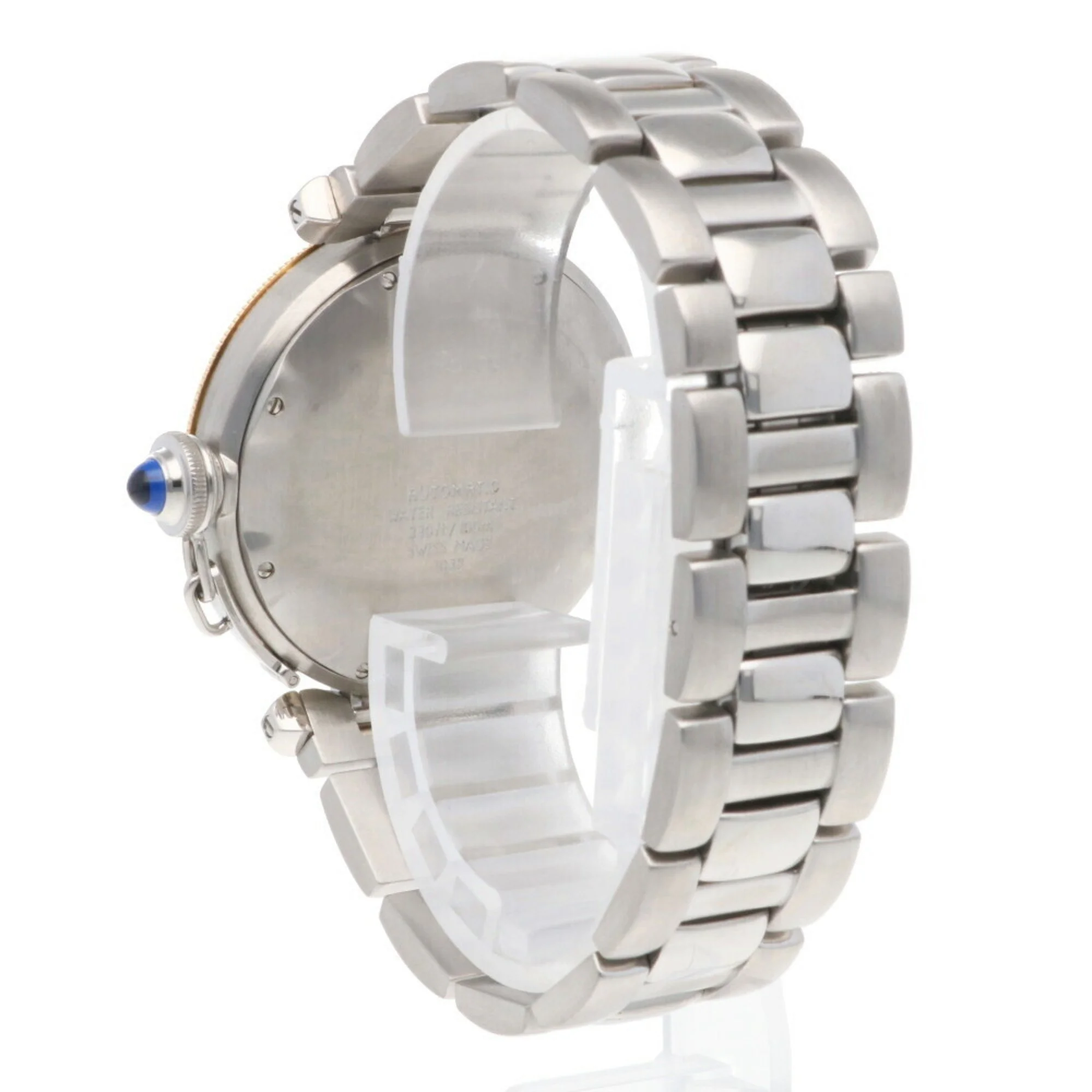 Pre-Owned Cartier Pasha Power Reserve Watch Stainless Steel 1033 Automatic Men's CARTIER Overhauled Manufacturer Inspected (Good)
