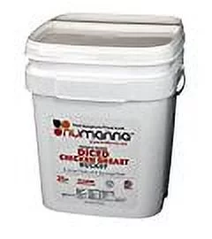 NuManna Seasoned Ground Beef Hamburger Bucket 36 Meals - Emergency Survival Food Storage Kit, Separate Rations, in a Bucket, 25 Plus Year Shelf Life