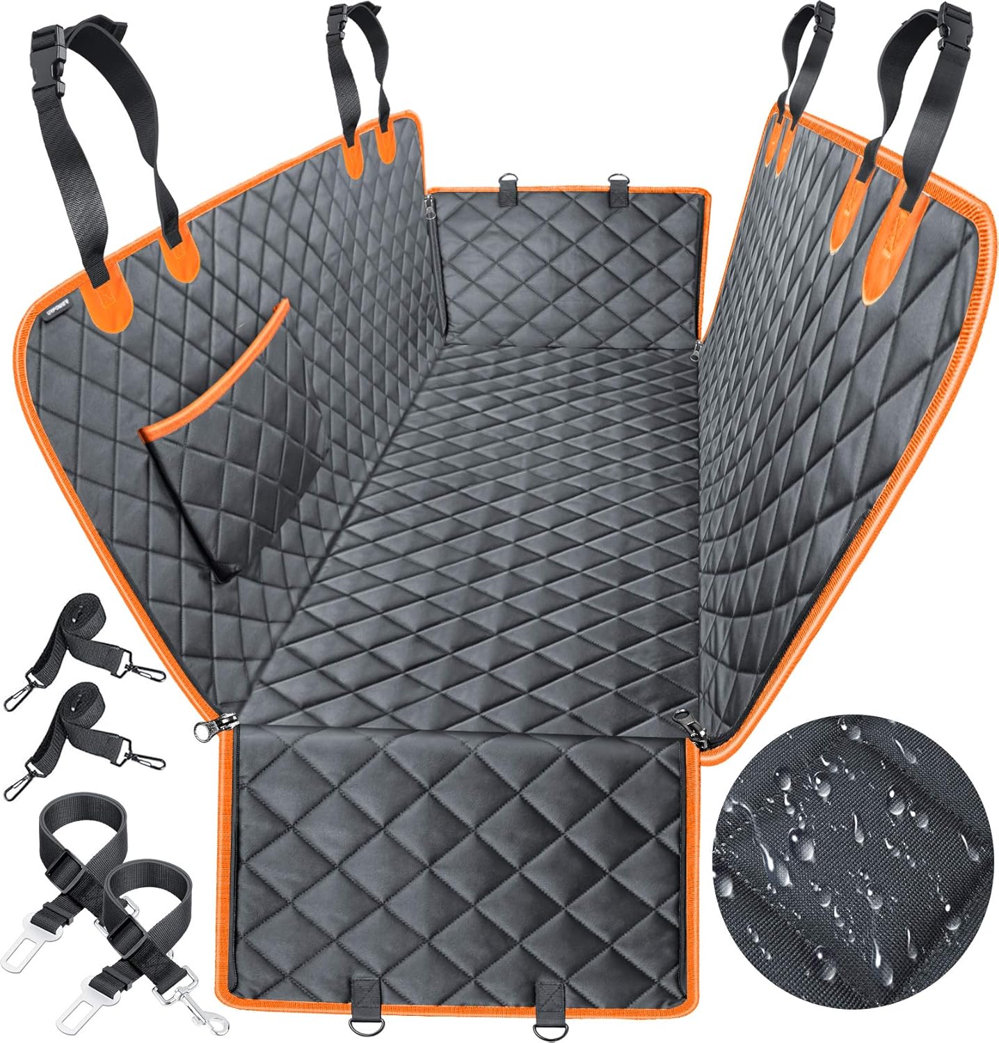 URPOWER Dog Seat Cover Car Seat Cover for Pets 100% Waterproof Pet Seat Cover Hammock 600D Heavy Duty Scratch Proof Nonslip Durable Soft Pet Back