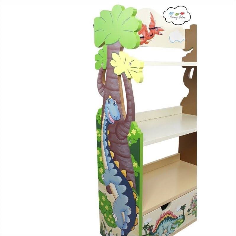 Teamson Kids Dinosaur Kingdom Bookcase With 3 Shelves and Drawer