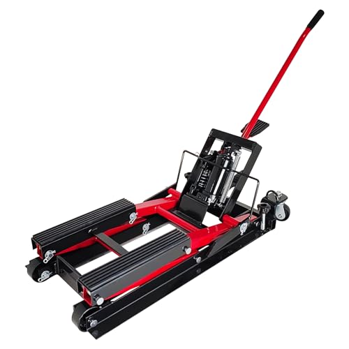 1500 LBS Hydraulic Motorcycle Lift Jack, Steel ATV Lift Stand Hoist with Wheels, ATV UTV Lift Table Jack Hoist Stand, Motorcycle Bike ATV UTV Lift