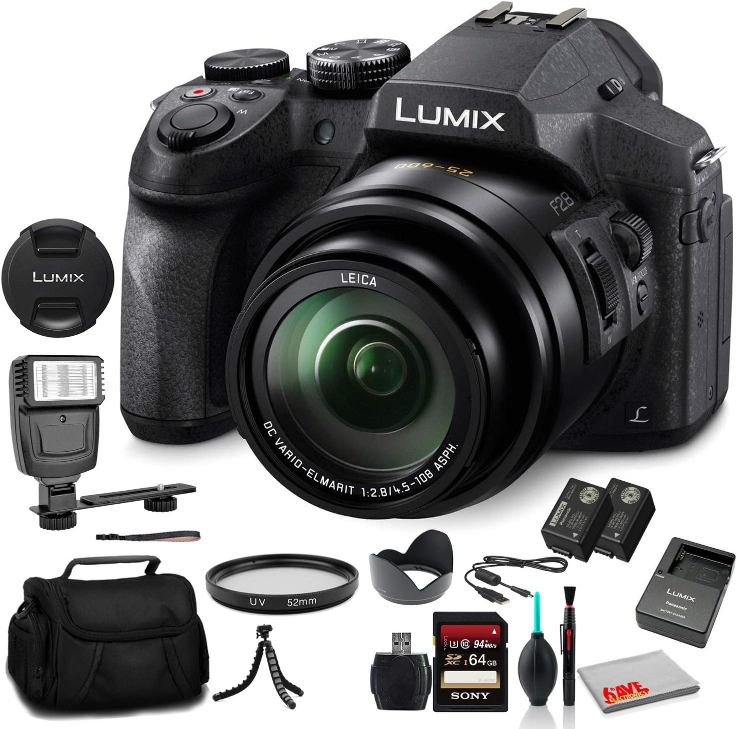 Panasonic Lumix DMC-FZ300 Digital Camera (DMC-FZ300K) - Bundle