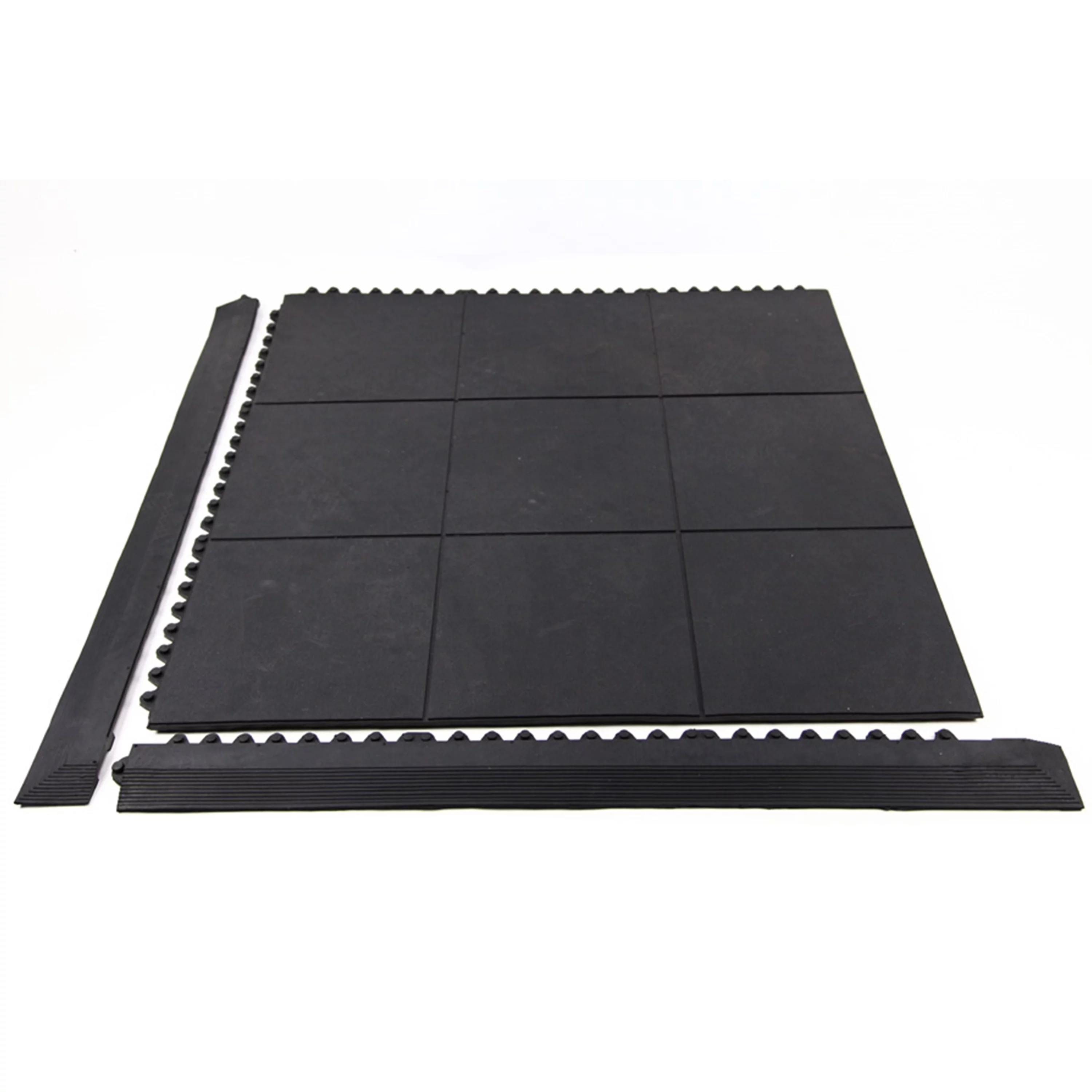 FlooringInc (5/8") Thick Evolution Rubber Floor Tiles - Equipment Mats, Gym Flooring and Utility, Black - Curated Treasures Market