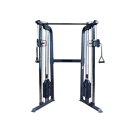 Body-Solid Powerline Cable Crossover Exercise Machine for Home & Commercial Gym, Functional Training Center with Dual Weights Stack for Cable Workout