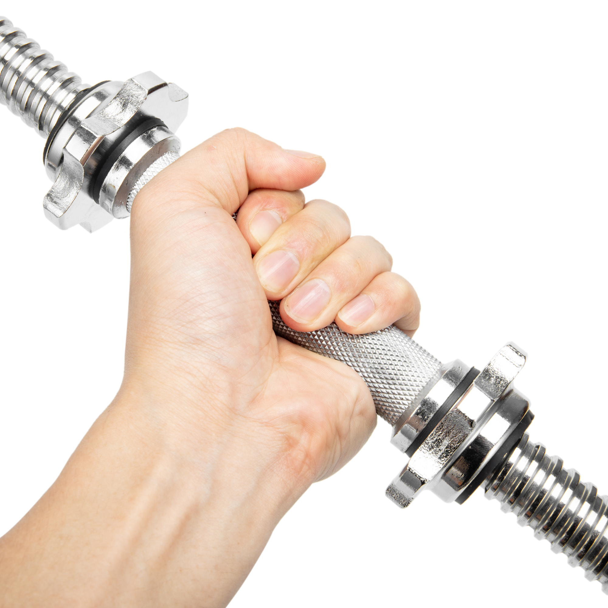 35-45CM Chrome Handles Dumbbell Bar Sports Fitness Muscles Power Exercise Weight Lifting Spinlock Collar Set