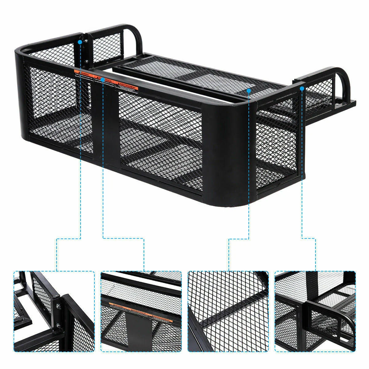 Apontus ATV UTV Universal Rear Drop Basket Rack Steel Cargo Hunting