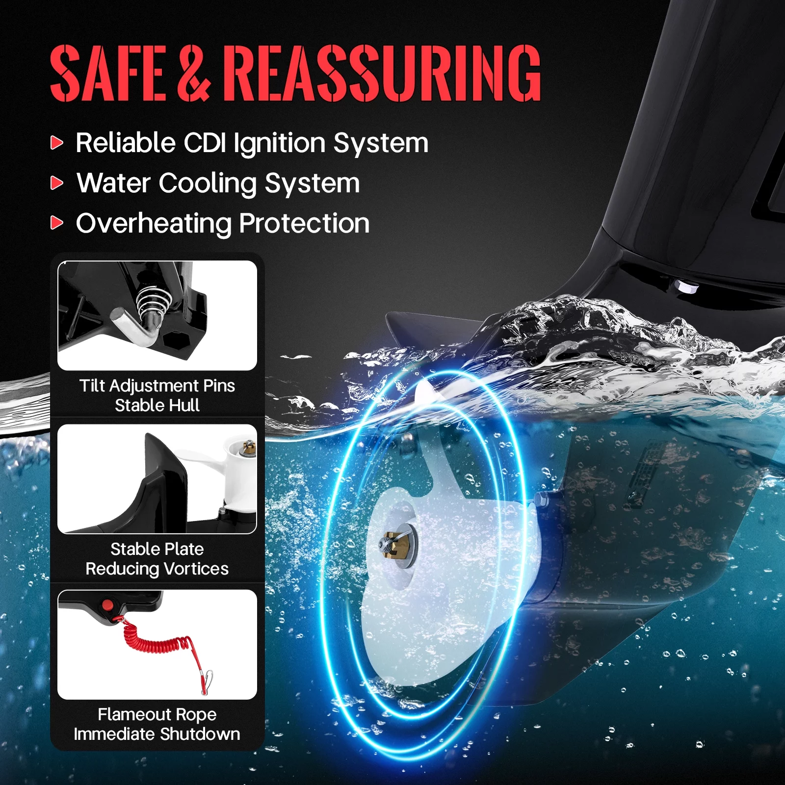 HANGKAI 2 Stroke 18HP Outboard Motor Boat Engine Water Cooling & CDI Short Shaft Marine Outboard Motor