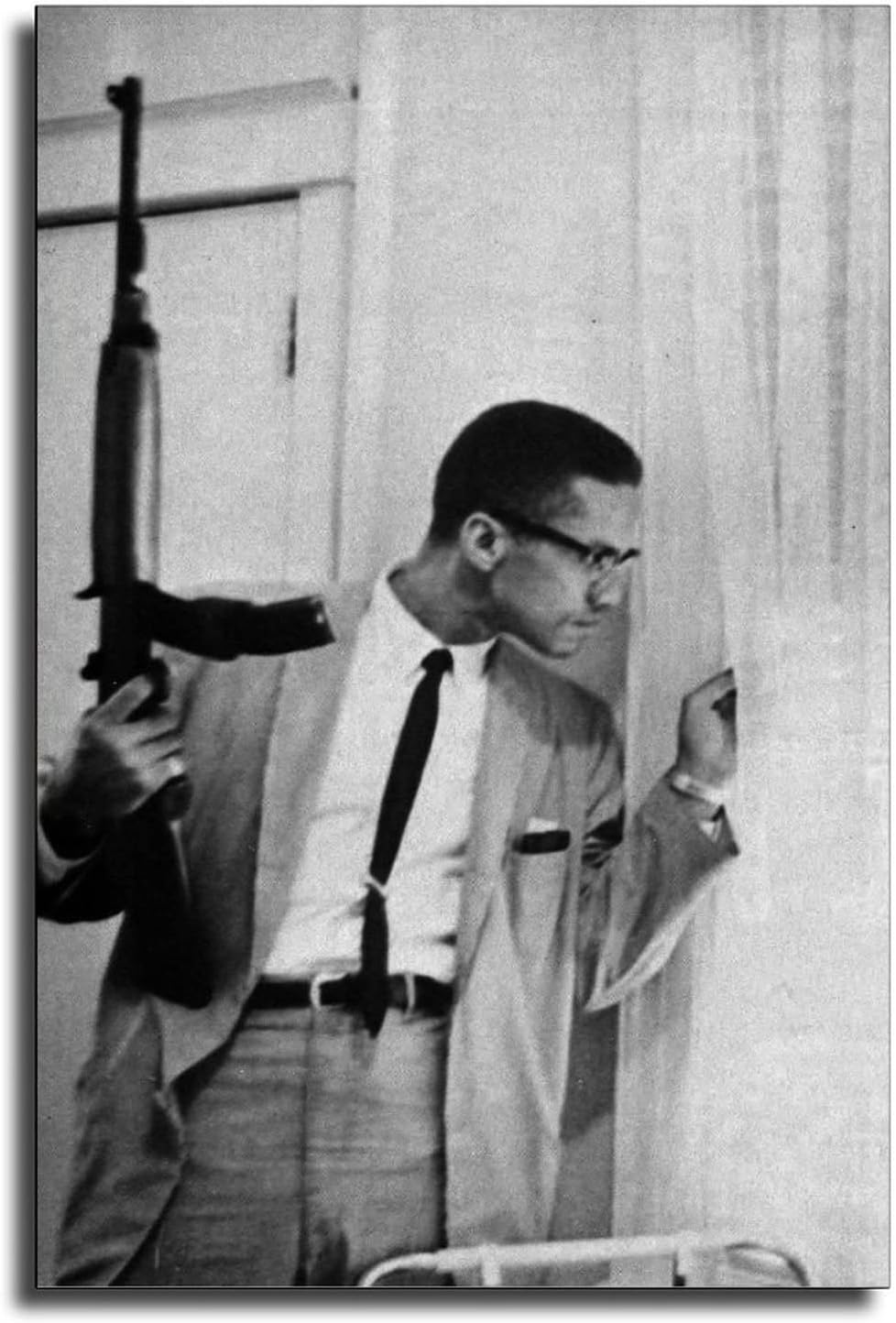 ZLLLII Malcolm X .by Any Means Necessary Poster Decorative Painting Canvas Wall Art Living Room Posters Bedroom Painting 16x24inch(40x60cm)