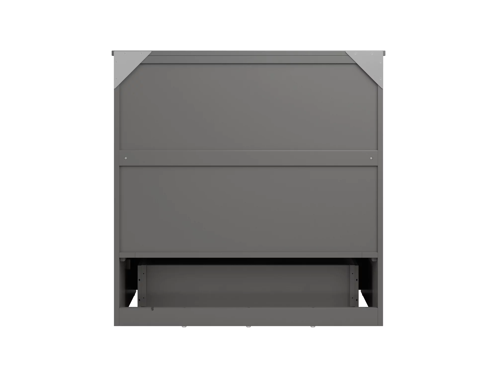 AFI Northfield Twin XL Solid Wood Murphy Bed Chest with Mattress, Drawer & Charger, Grey