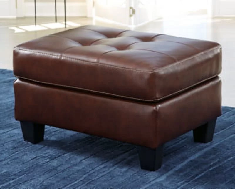Signature Design by Ashley Contemporary Altonbury Ottoman Leather Walnut