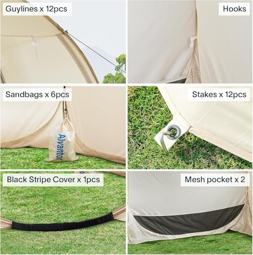 Alvantor Screen House Gazebo, 6-10-15 Person Pop Up Igloo Screened Canopy Tent with Mosquito Netting Sides