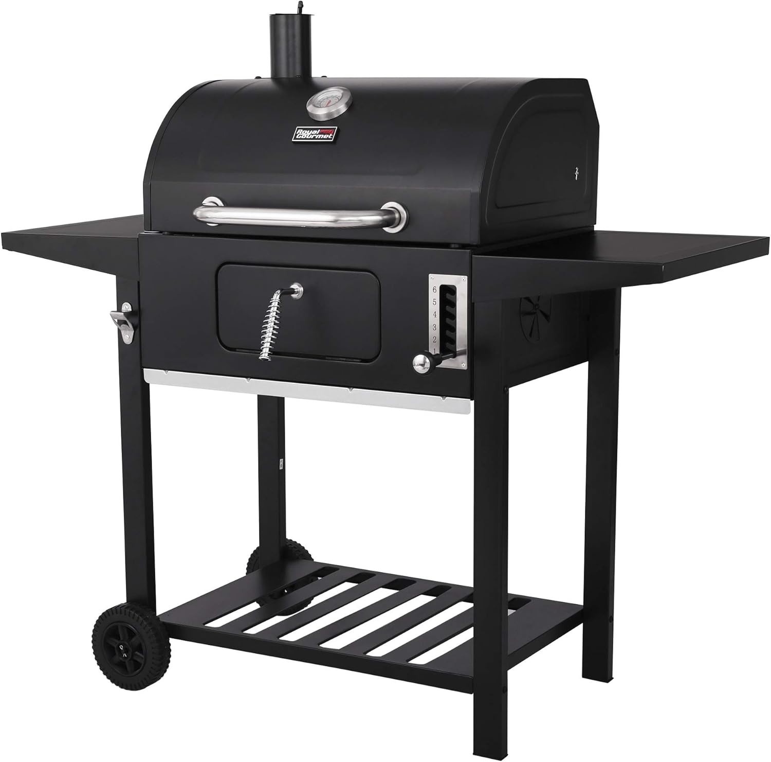 Royal Gourmet CD1824AX 24-Inch Charcoal Grill Outdoor BBQ Smoker Picnic Camping Patio Backyard Cooking, Black