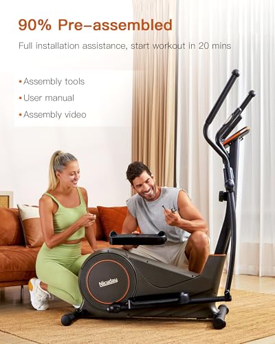 Niceday Elliptical Exercise Machine, Elliptical Machine for Home, Magnetic Elliptical Trainer with 15.5IN-19IN Stride, 16 Resistance Levels