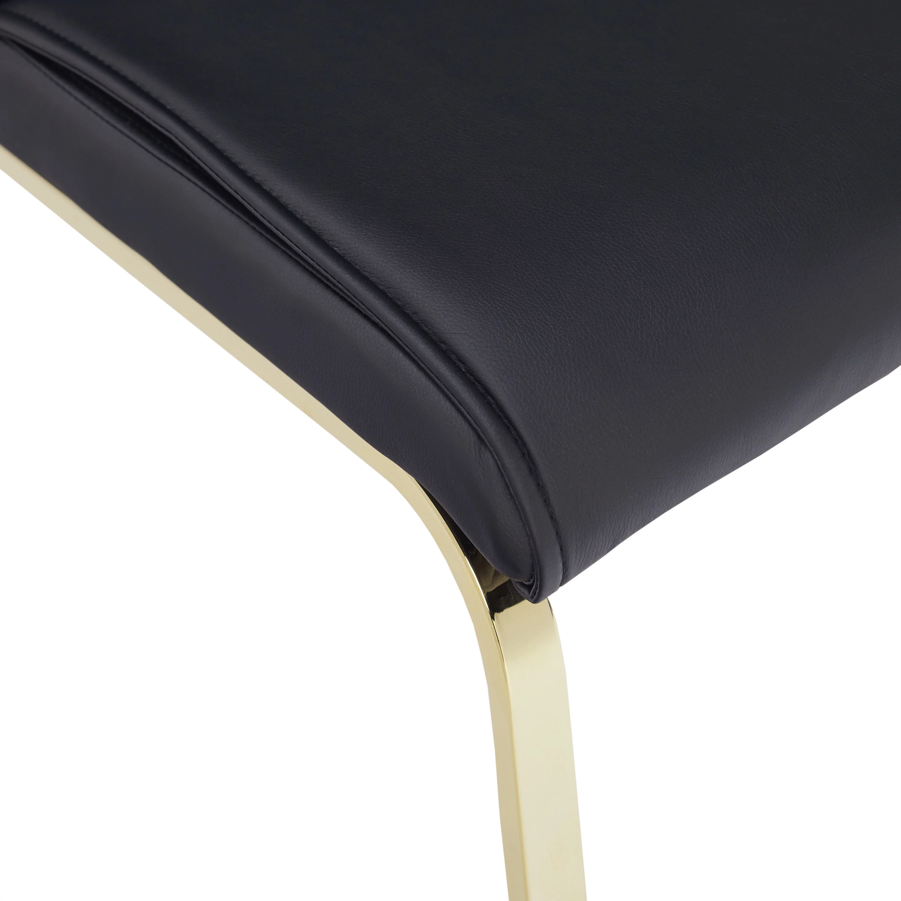 Simple Living Simple Uptown Glam Gold Faux Leather Parsons Chairs (Set of 2) Black