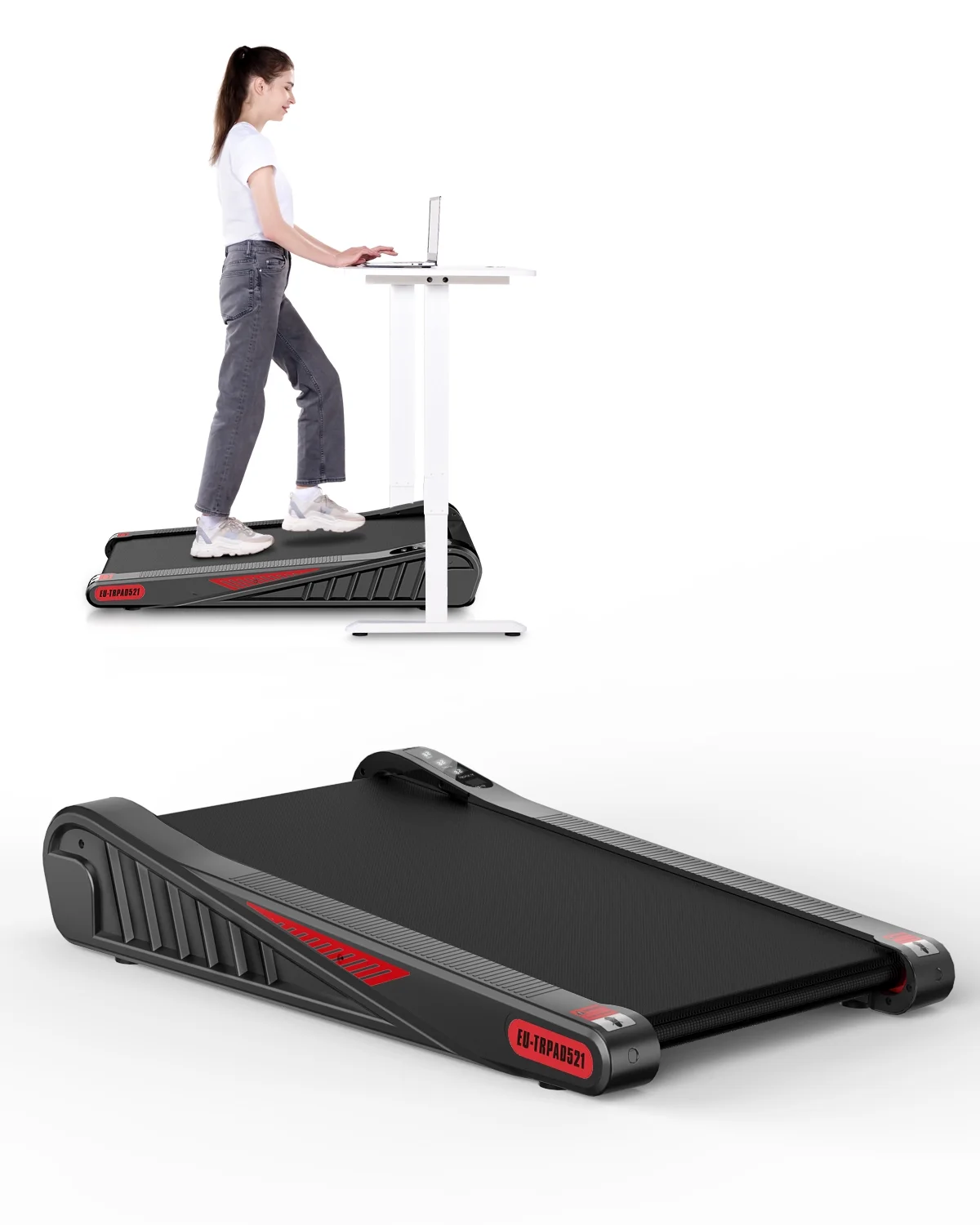 HomeFitnessCode Incline Walking Pad, Small Under Desk Treadmill with APP & Remote Control, Bluetooth Speaker, Small Treadmill for Home & Office
