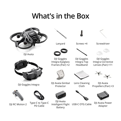 DJI Avata Pro-View Combo - First-Person View Drone UAV Quadcopter with 4K Stabilized Video, Super-Wide 155° FOV, Emergency Brake and Hover
