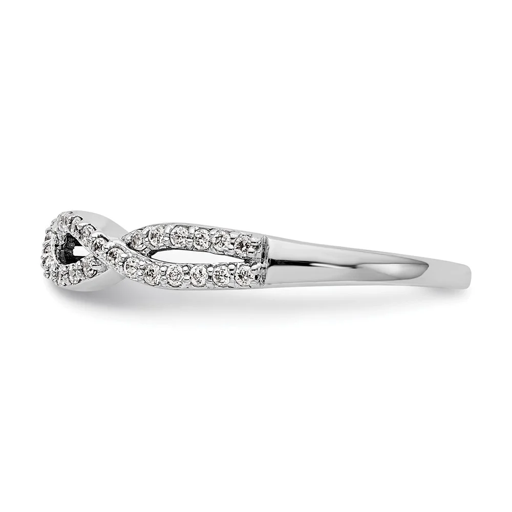 Auriga 14K White Gold Twist Design Complete Diamond Band for Women Size 7 (0.25ct, Clarity- I1)