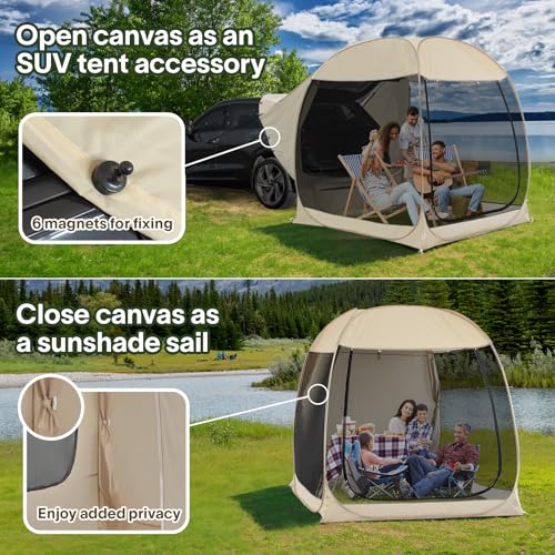 Alvantor Screen House Gazebo, 6-10-15 Person Pop Up Igloo Screened Canopy Tent with Mosquito Netting Sides