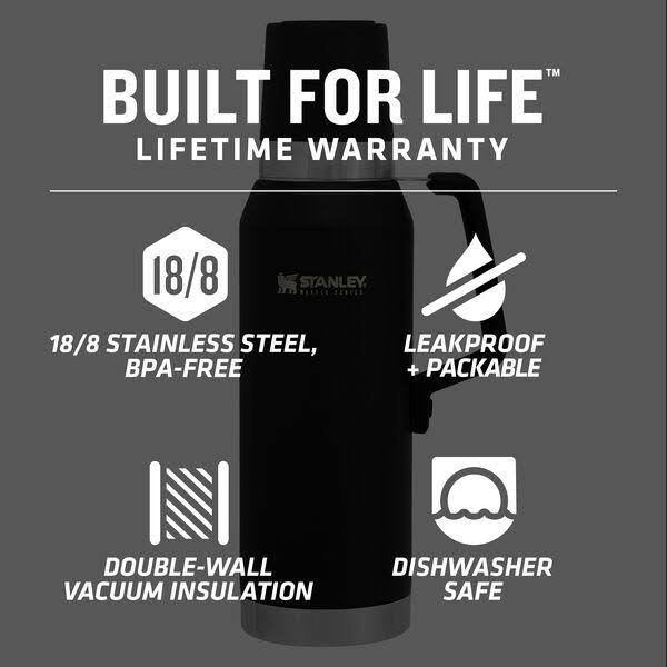 Stanley - Master Unbreakable Thermal Bottle, 1.4 qt, Hammertone Green