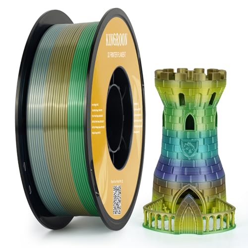 Kingroon Silk PLA Bundle 3D Printer Filament, Dimensional Accuracy +/- 0.03 mm, 10 kg Spool(22lbs)