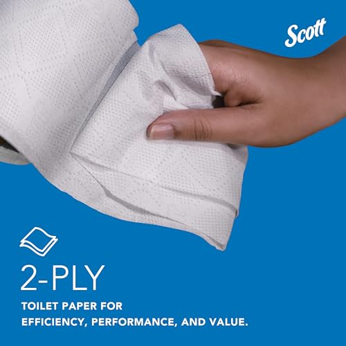 Scott® Professional 100% Recycled Fiber Standard Roll Bulk Toilet Paper (13217), 2-Ply, Elevated Design, White