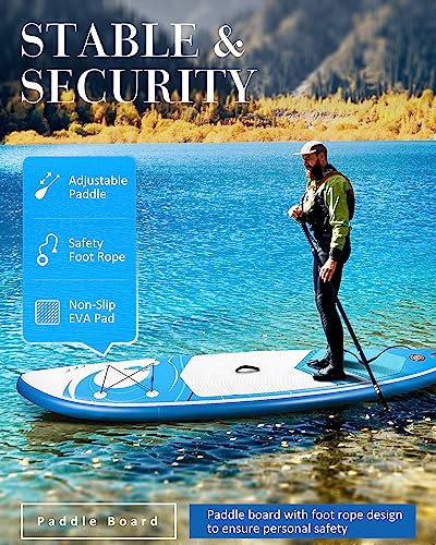 Paddle Board Stand Up Paddle Board SUP 6 inches Thick Board with ISUP Accessories & Carry Bag & Fast Pumping for Adults & Youth for Paddling Surfing