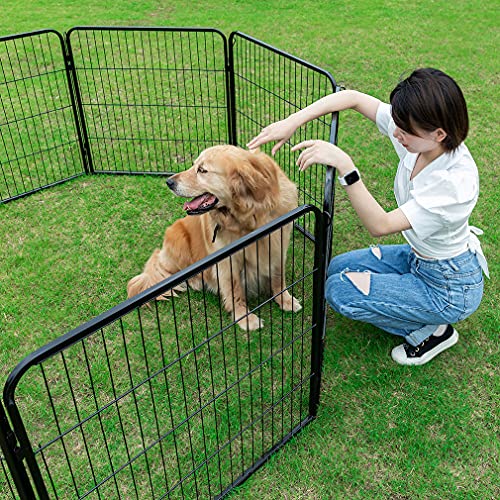 BestPet Dog Playpen Indoor 40 inch 16 Panels Metal Dog Pen Pet Dog Fence Outdoor Exercise Pen with Doors,Pet Puppy Playpen for RV Camping Yard, Black